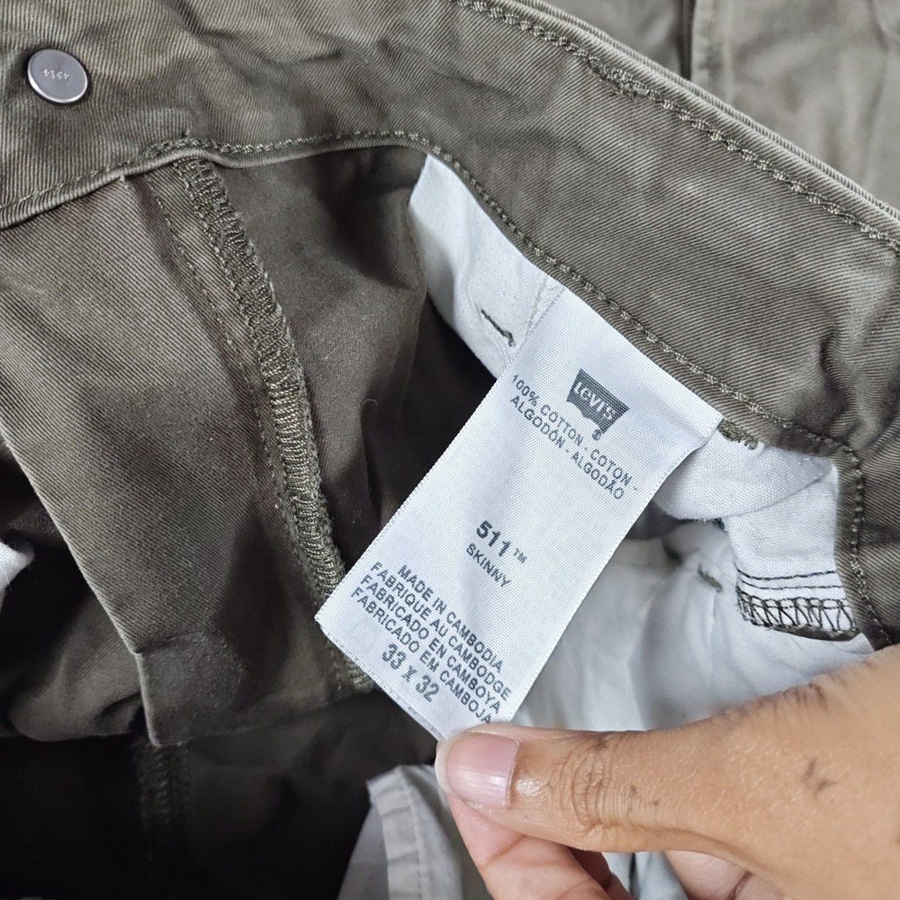 Levis 511 Cargo Pants Men 32x26.5 Skinny Back Buckle Utility Distressed - Picture 7 of 16